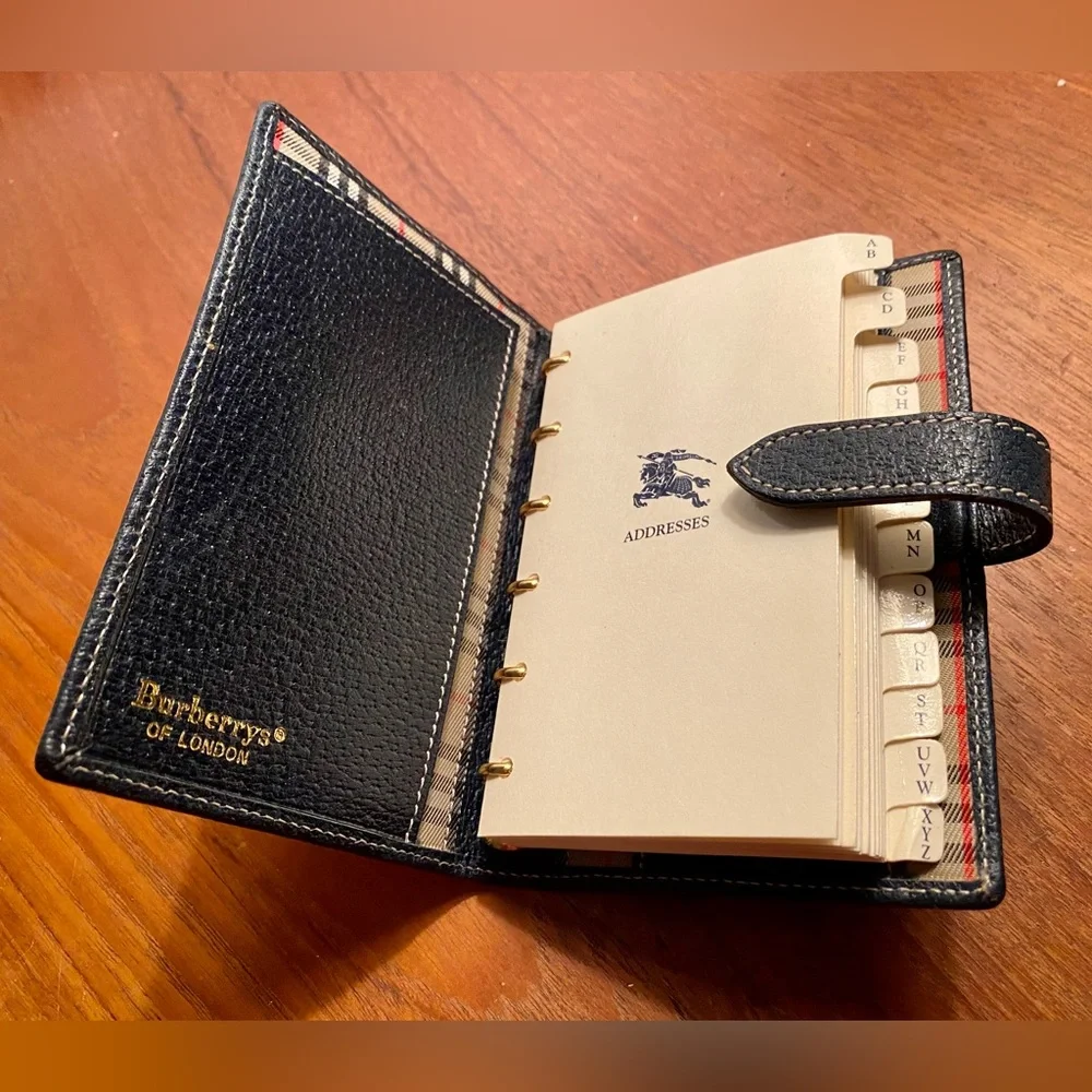 *Vintage* Burberrys®️of London Navy Address Book